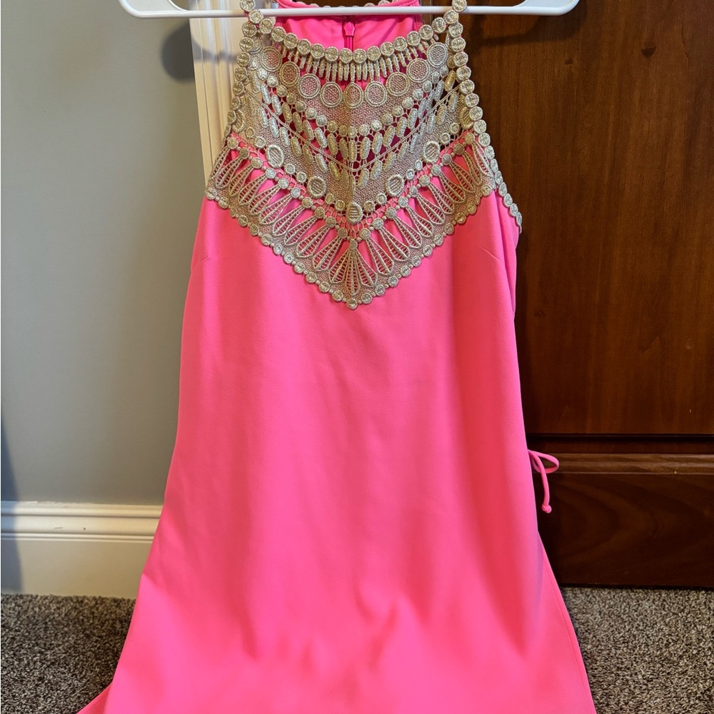 Pearl Romper Pink Tropics Gold Metallic